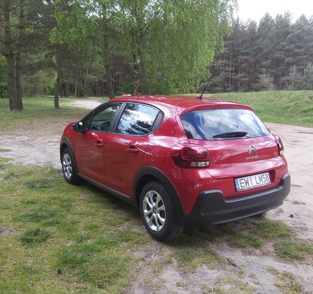 Citroen C3 cena 39400 przebieg: 68000, rok produkcji 2018 z Wieluń małe 92